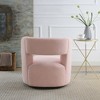 CAVINAS 360° Swivel Teddy Fabric Barrel Chair,Comfy Rotating Accent Chair with High-Density Foam for Living Room,Bedroom,Waiting Room,Light Pink - 3 of 3