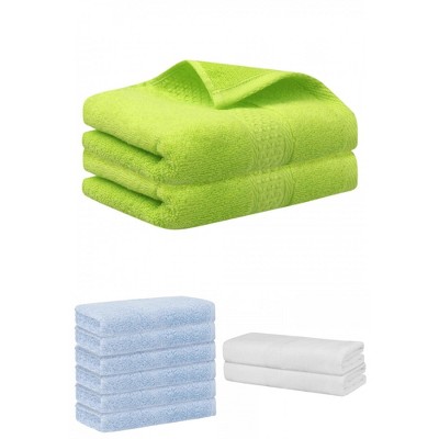 REGALWOVEN Absorbent Solid Bath Hand Face Cloths Cotton Towels 3 Piece Sets