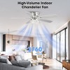 Parrot Uncle 52" Chrome Modern Crystal Ceiling Fan with Light and Remote Chrome Flush Mount Chandelier - 4 of 4
