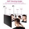iMountek"3-Way Tri-Fold Mirror with Telescopic Hanger for Makeup, Shaving, Hair Cutting, and Styling"Black - 2 of 4