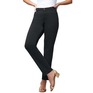 Jessica London Women's Plus Size Petite True Fit Stretch Denim Straight Leg Jean - 1 of 4