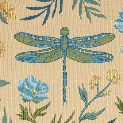floral dragonfly blue