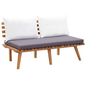 vidaXL Garden Lounge Set Natural Wood, Dark Grey, White - 1 of 4