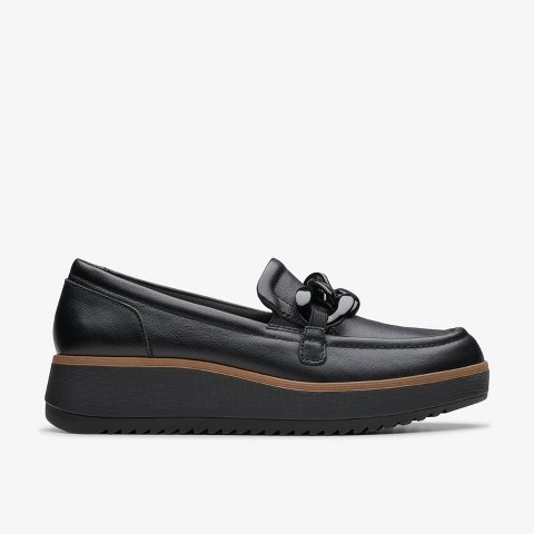 Обувь Clarks Womens Zylah May Black Leather Shoes 7.5 Wide