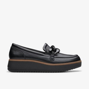 Clarks Womens Zylah May Black Leather Shoes 11 Medium : Target