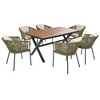 ModernLuxe 7pcs Patio Dining Sets, All-Weather Outdoor Furniture Set with Dining Table and Chairs, Acacia Wood Tabletop, Metal Frame - 4 of 4