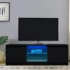 SUGIFT Modern TV Stand for TVs up to 55", Black - 2 of 4