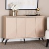 Baxton Studio Draper Two Tone Wood 4 Door Sideboard Buffet Light Brown/Black: Modern Storage Credenza - 2 of 4