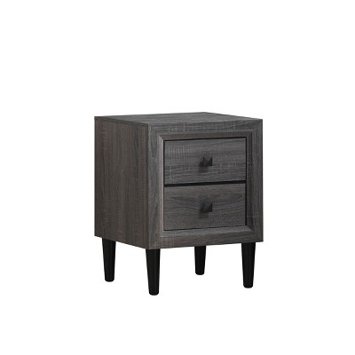 Tangkula 2 Drawers Nightstand Bedside End Table Storage Display Bedroom
