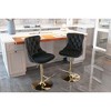 SKRAN Swivel Velvet Barstools Set of 2, Adjustable Seat Height Tufted Back Hand-Hammered Rivets Black Metal Leg For Home Pub & Kitchen Island - 4 of 4