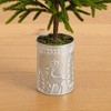 Nearly Natural 32" Artificial Real Touch Norfolk Island Pine in Christmas Tin Metal Planter with Natural Look - 4 of 4
