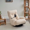 Vynxaria Beige 360¡ã Rotatable Bean Bag Seat - Adjustable Head & Waist Lounge Chair for Living Room - 3 of 4