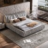 King Size Upholstered Platform Bed with Removable Cushion and Solid Wood Frame - 2 of 4