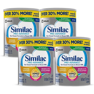 Similac Pro-Advance Non-GMO Powder Infant  Formula - 30.8oz Each/4ct