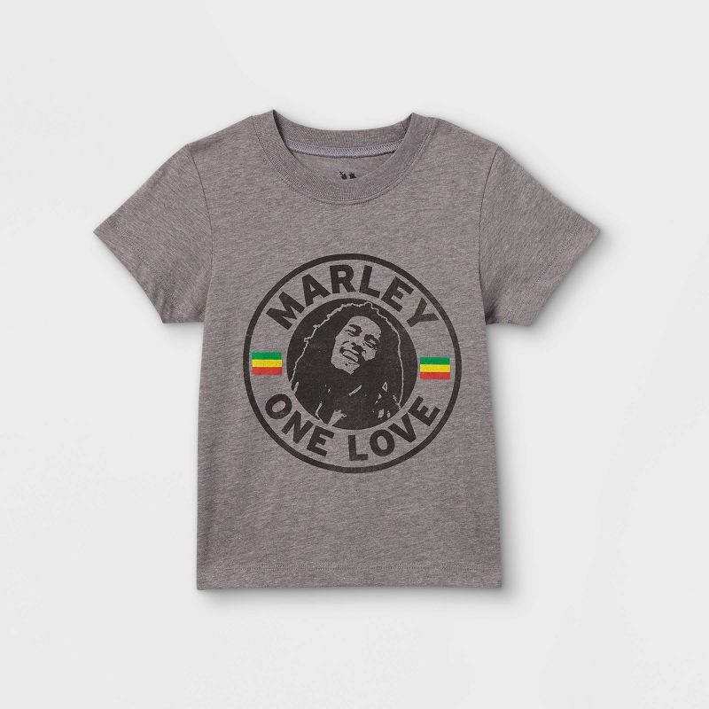 Toddler Boys' Bob Marley 'One Love' Short Sleeve Graphic T-Shirt - Gray, 1 of 9