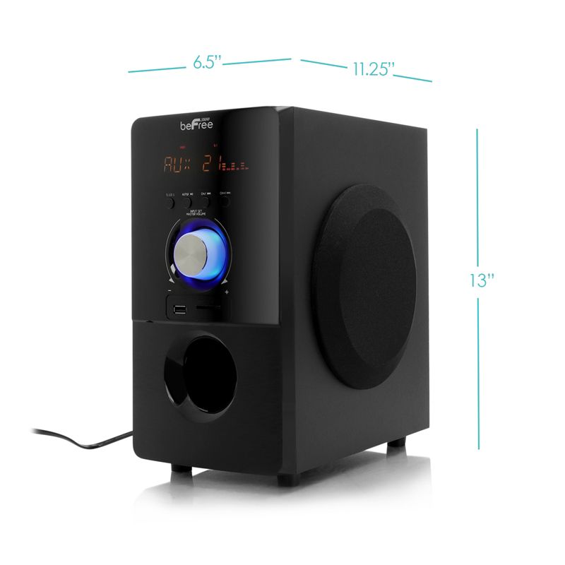 beFree Sound 5.1 Channel Bluetooth Surround Sound Speaker System in Black, 3 of 8