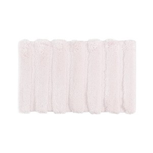 Vynxaria Bath Rugs and Mats Blush 21x34" High-Low Stripe Design Tufted Bath Rug with Non-Skid Backing - 1 of 4