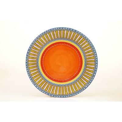 Valencia Festive Hand-Painted Ceramic Dinner Plates - 12.5"
