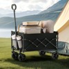 VEVOR Collapsible Wagon Carts, 120L & 225LBS Folding Wagons with All-Terrain Wheels, Heavy Duty Outdoor Utility Cart with Adjustable Handle, Black - 2 of 4