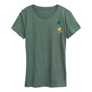 Women's - Peanuts - Woodstock Clover Short Sleeve Graphic T-Shirt - 1 of 4