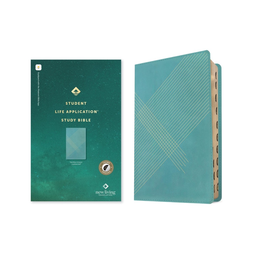 NLT Student Life Application Study Bible, Filament Enabled (Leatherlike, Teal Blue Striped, Indexed, Red Letter) - by New Living Translation