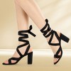 Allegra K Women's Open Toe Front Crisscross Chunky Heel Lace Ups Sandals - 2 of 4