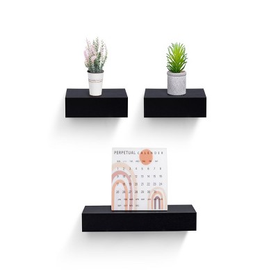 Syemin Decorative Wall Shelf Floating Shelves for Wall, Wall Shelves for Decor Storage, Wall Picture Ledge Shelf, Black, 18.11"*4.92"*1.97"