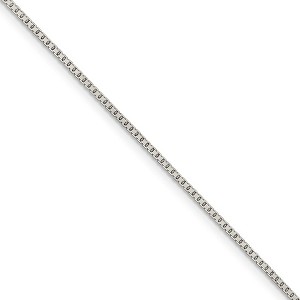 Black Bow Jewelry 1.25mm Sterling Silver Diamond Cut Solid Octagonal Box Chain Necklace - 1 of 4