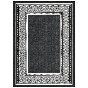 Modern Neutral Bordered Area Rugs, Soft Washable Solid Geometric Runner Rugs Living Room Bedroom Dining Nursery Apartment Dorm Office Farmhouse Decor - 1 of 4