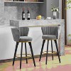 ORRD 26" Swivel Bar Stools, Set of 2, Upholstered Velvet with Backs & Metal Legs - 2 of 4