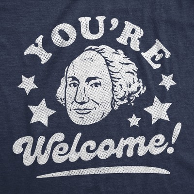 Мужские футболки Crazy Dog T-Shirts, Inc. Mens Funny T Shirts Youre Welcome George Washington Sarcastic Fourth Of July Graphic Novelty Tee for Men - Crazy Dog Men's T Shirt For Fourth Of L — фото 2