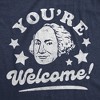 Mens Funny T Shirts Youre Welcome George Washington Sarcastic Fourth Of July Graphic Novelty Tee for Men - Crazy Dog Men's T Shirt For Fourth Of July - 2 of 4
