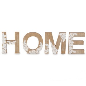 The Lakeside Collection Modern Farmhouse Collection - Carved Floral Wooden Letters - 1 of 2
