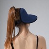 Anna-Kaci Roll Up Wide Brim Visor Sun Hat with Ponytail Hole and UV Protection Lightweight Packable Foldable Summer Cap - 2 of 4
