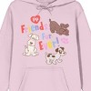 Pound Puppies Friends Furever Adult Cradle Pink Long Sleeve Hooded Sweatshirt - 2 of 2