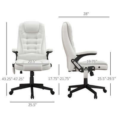 Front and side dimensions of chair with measurements labeled