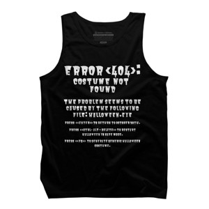 Men's Design By Humans Halloween Error 404 Costume Not Found Apparel, Funny Geeky By khaledned99 Tank Top - 1 of 4