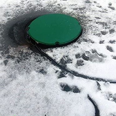 Green Cast Aluminum Floating Pond De-Icer with Thermostat, 2-Pack