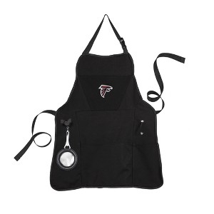 Evergreen Atlanta Falcons Black Grill Apron- 26 x 30 Inches Durable Cotton with Tool Pockets and Beverage Holder - 1 of 1