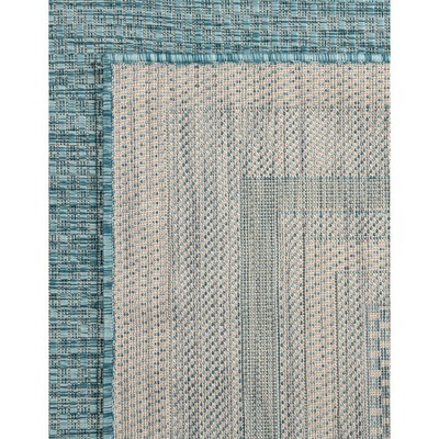 Aquamarine Elegance 4' x 6' Flat Woven Outdoor Rug