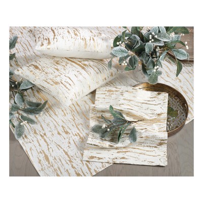 Gold Abstract Print Cotton Table Runner