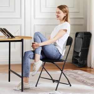 Kumasinova Portable Folding Chairs Set,Stackable Plastic Chairs with Iron Frame,330 LBS Capacity Chairs for Events,Offices,Weddings - 1 of 4