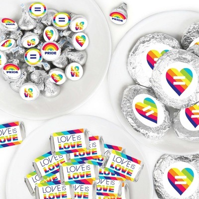 Big Dot of Happiness Love is Love - LGBTQIA+ Pride - Rainbow Party Candy Favor Sticker Kit - 304 Pieces