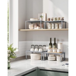 SONGMICS Spice Rack, Cabinet Shelf Organizers, Shelf Organizer, Countertop Organizer, Set of 4 Metal Kitchen Counter Shelves - 1 of 4