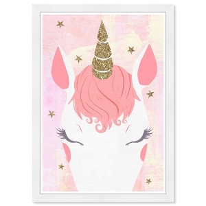 15" x 21" Pastel Unicorn Vibes Fantasy and Sci-Fi Framed Art Print - Wynwood Studio: Modern Decor, Digital Fairytale Wall Display - 1 of 4