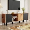 VYNXARIA Mid Century TV Stand with 3 Cabinets, Media Console Table for TVs up to 70'', Entertainment Center with Storage - 2 of 4