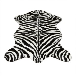 Walk on Me Faux Fur Super Soft Narrow Zebra Rug Tufted With Non-slip Backing Area Rug - 1 of 4