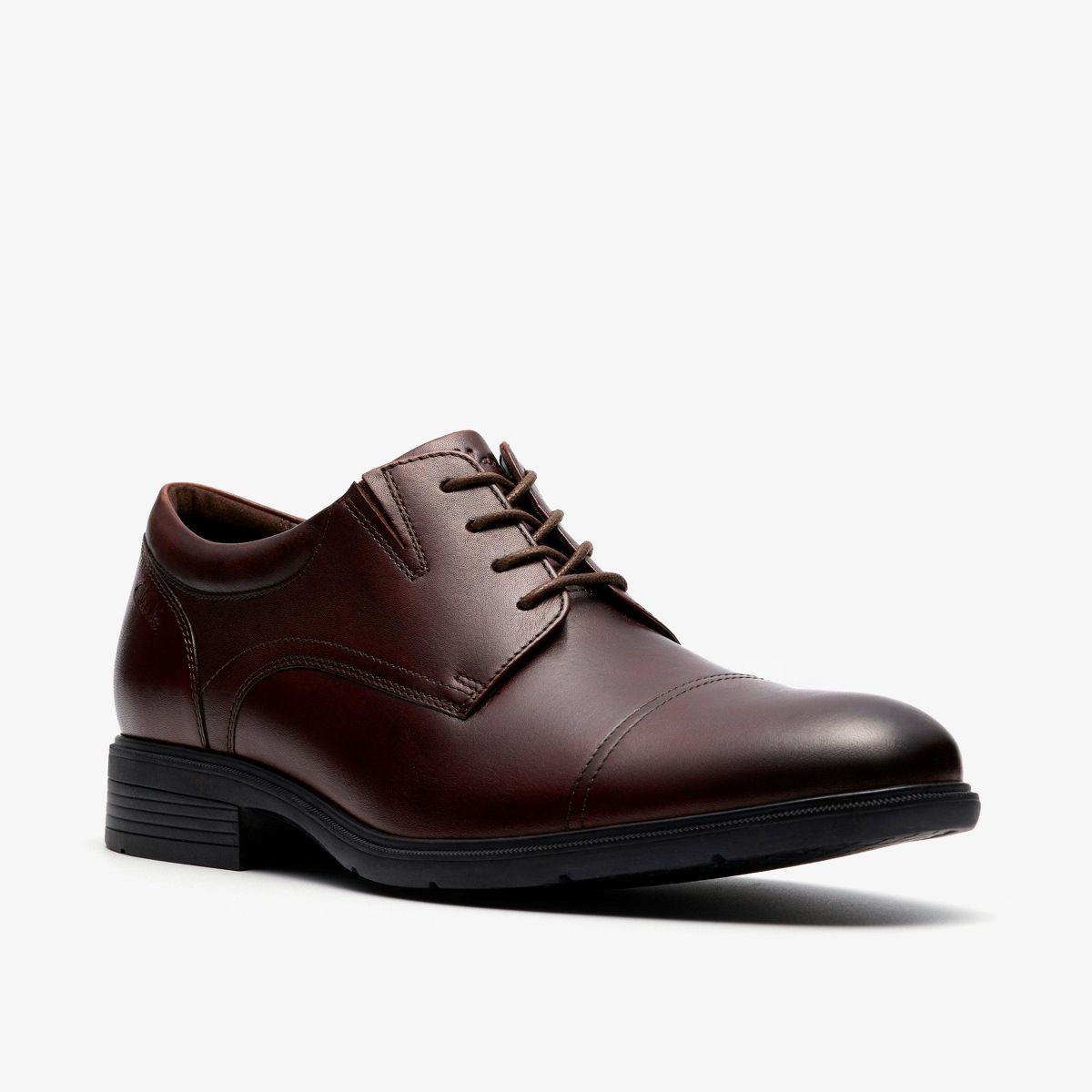 Clarks Mens Steadwell Cap Mahogany Shoes - thumbnail 4