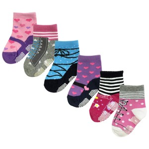 Wrapables Playful Sneakers and Sweet Mary Jane Non-Skid Socks (Set of 6), SET1 - 1 of 4