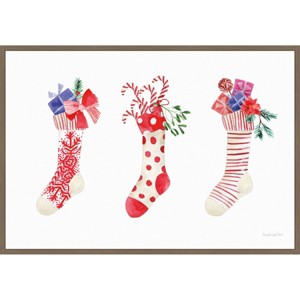 Amanti Art 33"x23" Decked Out Stockings by Mercedes Lopez Charro Framed Canvas Wall Art - 1 of 4